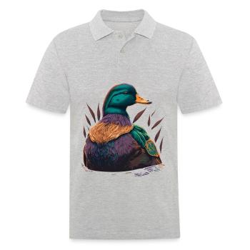Weibliche Ente - Männer Poloshirt - Grau meliert - Vorne - Kai (181cm)