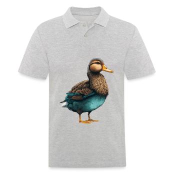 Enten sind Vögel - Männer Poloshirt - Grau meliert - Vorne - Kai (181cm)