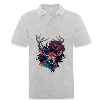 Art du cerf - Polo Homme - gris chiné - Devant - Kai (181cm)