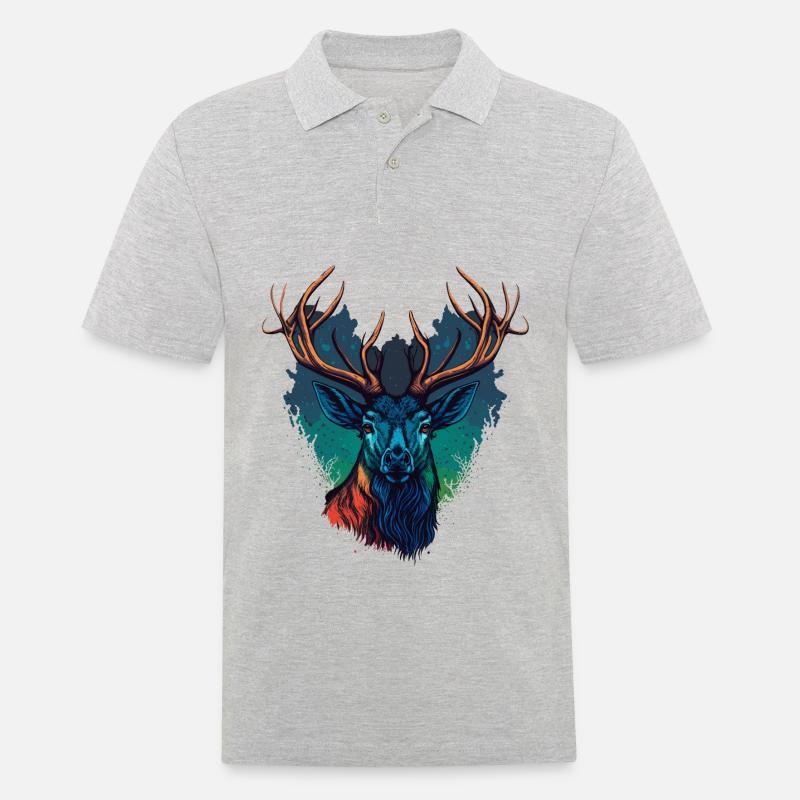 Bunter Kopf - Männer Poloshirt - Grau meliert