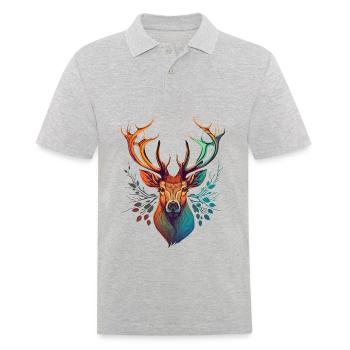 Niedliches Reh - Männer Poloshirt - Grau meliert - Vorne - Kai (181cm)