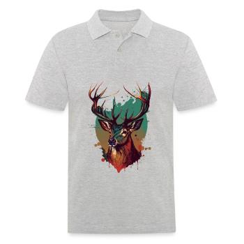 Lustig Lieber Kopf - Männer Poloshirt - Grau meliert - Vorne - Kai (181cm)