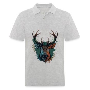 Buck Head - Men's Polo Shirt - heather grey - Front - Kai (181cm)