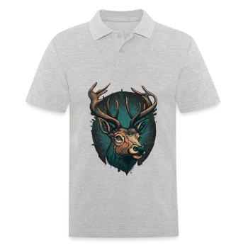 Buck Hunter - Männer Poloshirt - Grau meliert - Vorne - Kai (181cm)