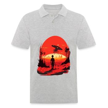 Réalité alternative - Polo Homme - gris chiné - Devant - Kai (181cm)