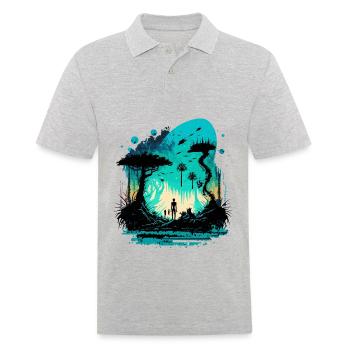 voyager - Polo Homme - gris chiné - Devant - Kai (181cm)