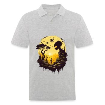 Univers extraterrestre - Polo Homme - gris chiné - Devant - Kai (181cm)