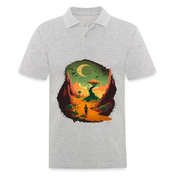 Colorful Alien - Men's Polo Shirt - heather grey - Front - Kai (181cm)