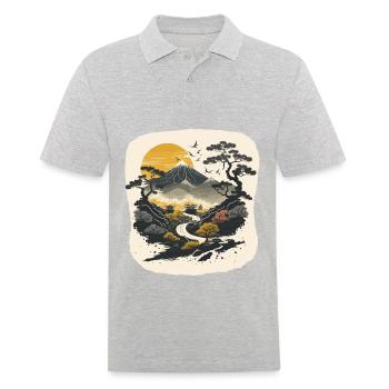 Vieille école - Polo Homme - gris chiné - Devant - Kai (181cm)