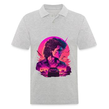 80s - Men's Polo Shirt - heather grey - Front - Kai (181cm)