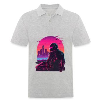 Retro Racing - Men's Polo Shirt - heather grey - Front - Kai (181cm)