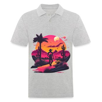 Neon Cowboy - Men's Polo Shirt - heather grey - Front - Kai (181cm)