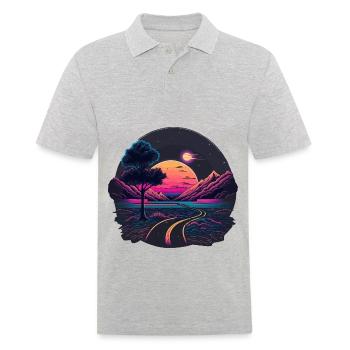 Neonsonne - Männer Poloshirt - Grau meliert - Vorne - Kai (181cm)
