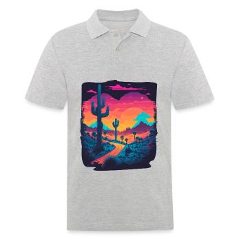 Neonland - Männer Poloshirt - Grau meliert - Vorne - Kai (181cm)