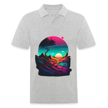 Œuvre au néon - Polo Homme - gris chiné - Devant - Kai (181cm)