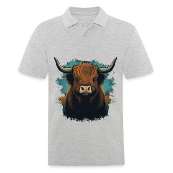 Vache Yak - Polo Homme - gris chiné - Devant - Kai (181cm)