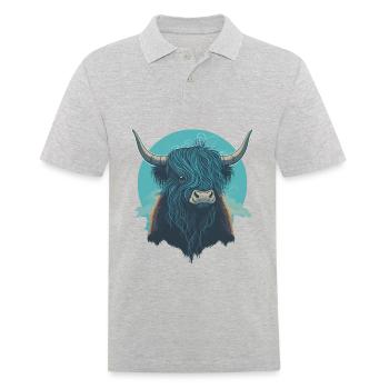 Amoureux des yaks - Polo Homme - gris chiné - Devant - Kai (181cm)
