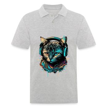 Cat Lover - Men's Polo Shirt - heather grey - Front - Kai (181cm)