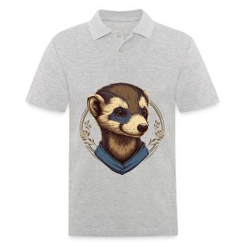 Lustiges Frettchen - Männer Poloshirt - Grau meliert - Vorne - Kai (181cm)