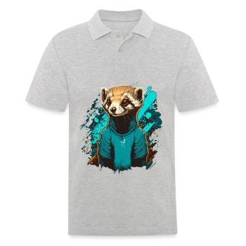 Pet Ferret - Men's Polo Shirt - heather grey - Front - Kai (181cm)