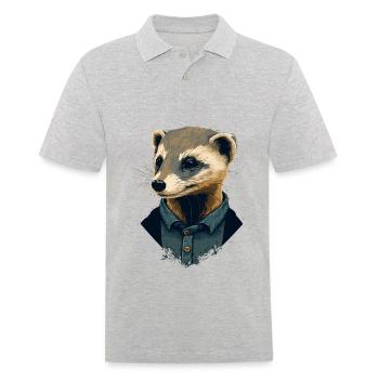 Frettchen-Stil - Männer Poloshirt - Grau meliert - Vorne - Kai (181cm)