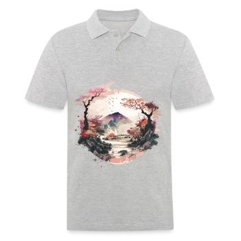 Jardin zen - Polo Homme - gris chiné - Devant - Kai (181cm)