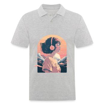 Fille mélomane - Polo Homme - gris chiné - Devant - Kai (181cm)