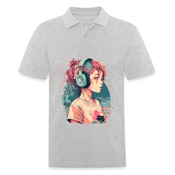 Lofi Chill Music - Polo Homme - gris chiné - Devant - Kai (181cm)