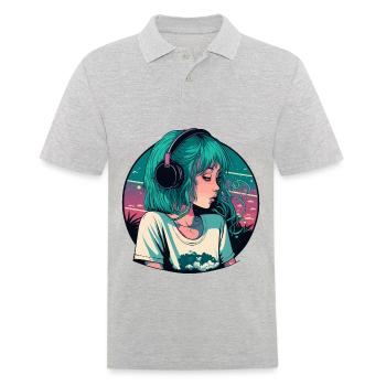 Süßes Lo-Fi-Mädchen - Männer Poloshirt - Grau meliert - Vorne - Kai (181cm)