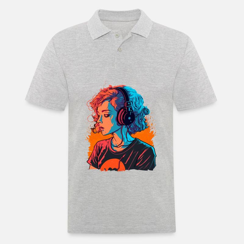 Süßes Mädchen - Männer Poloshirt - Grau meliert