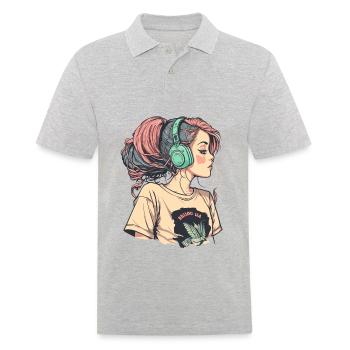 Lofi Beats - Men's Polo Shirt - heather grey - Front - Kai (181cm)