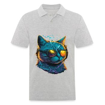 Chat de musique électrique - Polo Homme - gris chiné - Devant - Kai (181cm)
