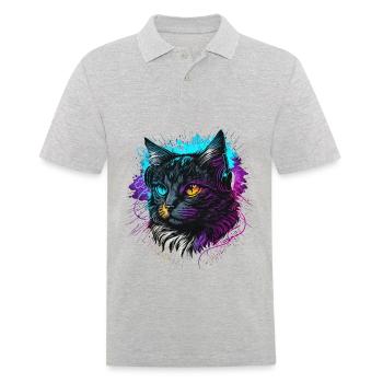 Producer Cat - Men's Polo Shirt - heather grey - Front - Kai (181cm)