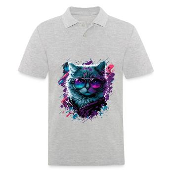 Néo Chat - Polo Homme - gris chiné - Devant - Kai (181cm)