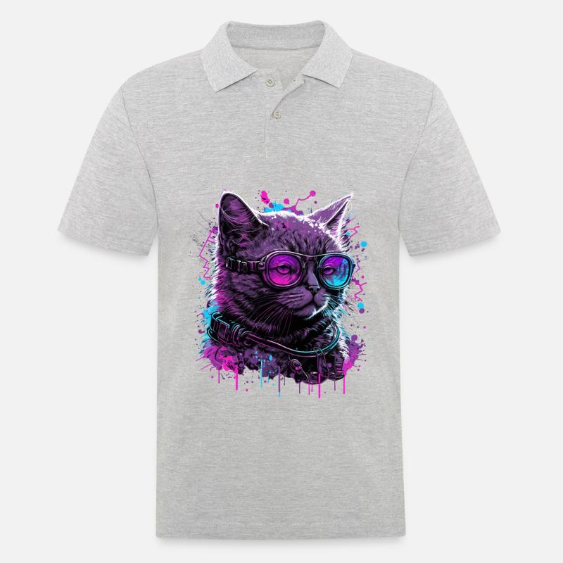 Vaporcat - Männer Poloshirt - Grau meliert