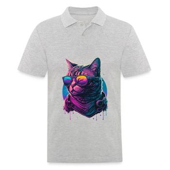 Analog - Männer Poloshirt - Grau meliert - Vorne - Kai (181cm)