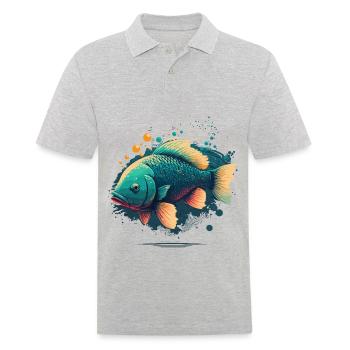 Fischig - Männer Poloshirt - Grau meliert - Vorne - Kai (181cm)