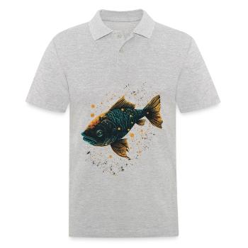 Poisson japonais - Polo Homme - gris chiné - Devant - Kai (181cm)