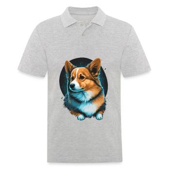 Fond brillant Corgi - Polo Homme - gris chiné - Devant - Kai (181cm)