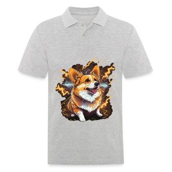 Energetic Corgi - Men's Polo Shirt - heather grey - Front - Kai (181cm)