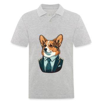 Avocat Suit Corgi - Polo Homme - gris chiné - Devant - Kai (181cm)