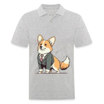 Happy Pet Corgi - Polo Homme - gris chiné - Devant - Kai (181cm)