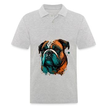 Disappointed Bulldog - Men's Polo Shirt - heather grey - Front - Kai (181cm)