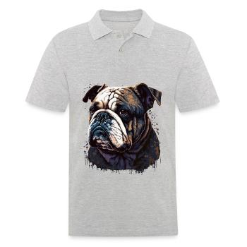 Dog Breed Bulldog - Men's Polo Shirt - heather grey - Front - Kai (181cm)