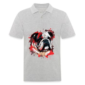 Red Bulldog Kunst - Männer Poloshirt - Grau meliert - Vorne - Kai (181cm)