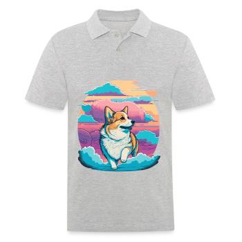 Jour Corgi - Polo Homme - gris chiné - Devant - Kai (181cm)