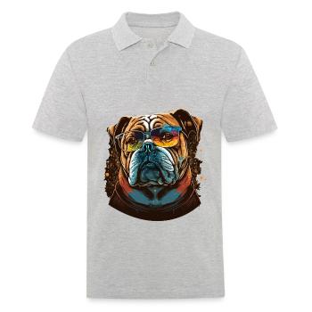 Bouledogue adulte - Polo Homme - gris chiné - Devant - Kai (181cm)