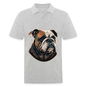 Schön aussehende Bulldogge - Männer Poloshirt - Grau meliert - Vorne - Kai (181cm)