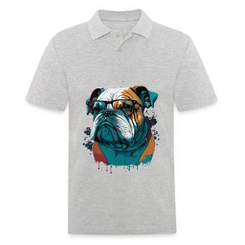 Wise Bulldog Haustier - Männer Poloshirt - Grau meliert - Vorne - Kai (181cm)
