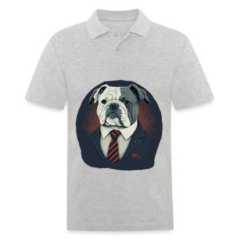 Polizist sieht Bulldogge aus - Männer Poloshirt - Grau meliert - Vorne - Kai (181cm)